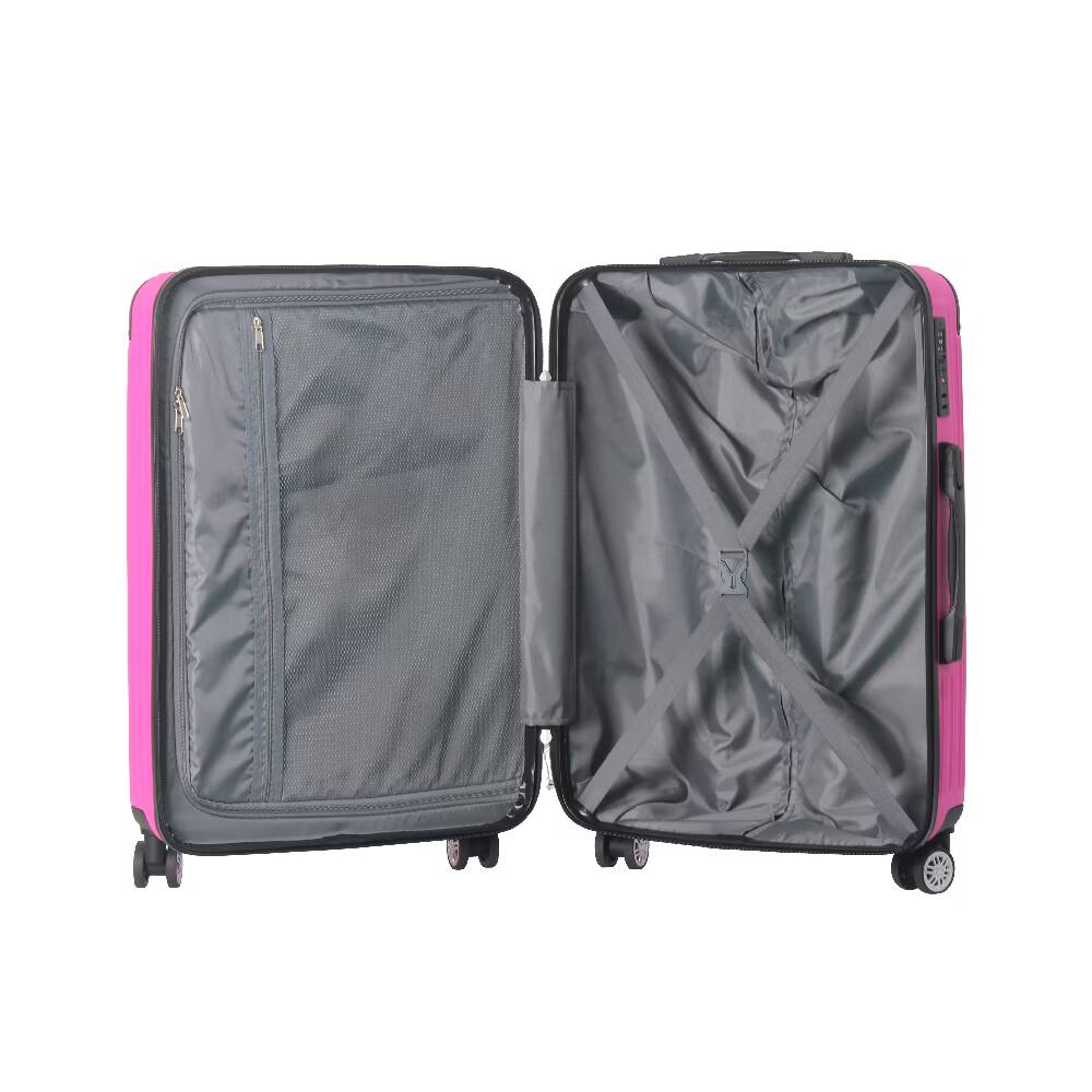 Alt View 9. Bestier - 3-Piece ABS Hardshell Luggage Set (20”/24”/26”) with Spinner Wheels, TSA Lock & Telescopic Handle - Barbie Pink.