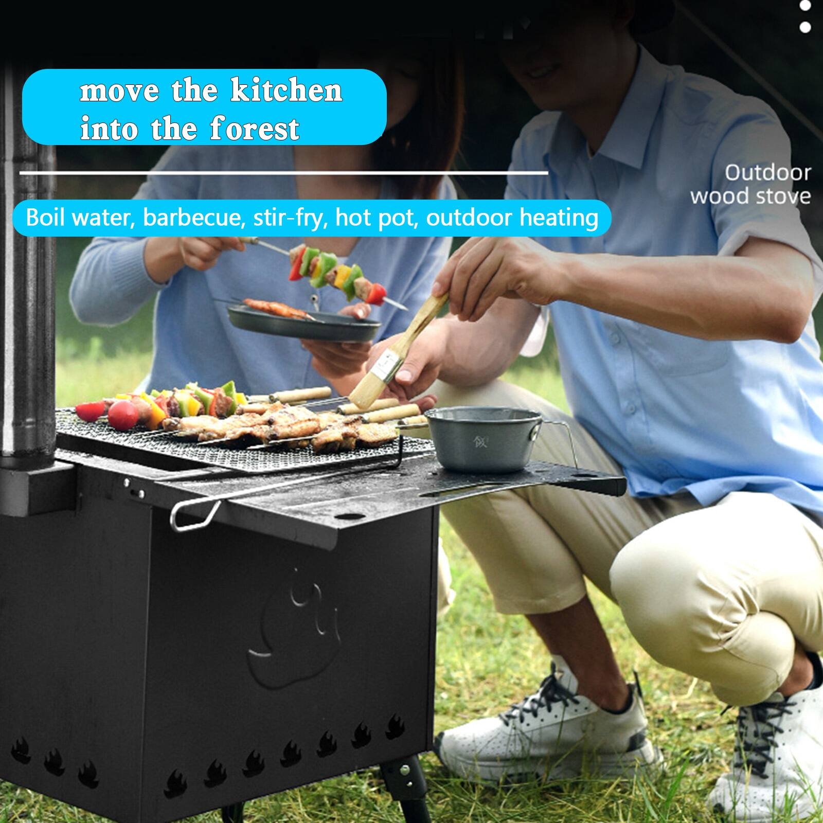 move the kitchen into the forest

Boil water, barbecue, stir-fry, hot pot, outdoor heating

Outdoor wood stove