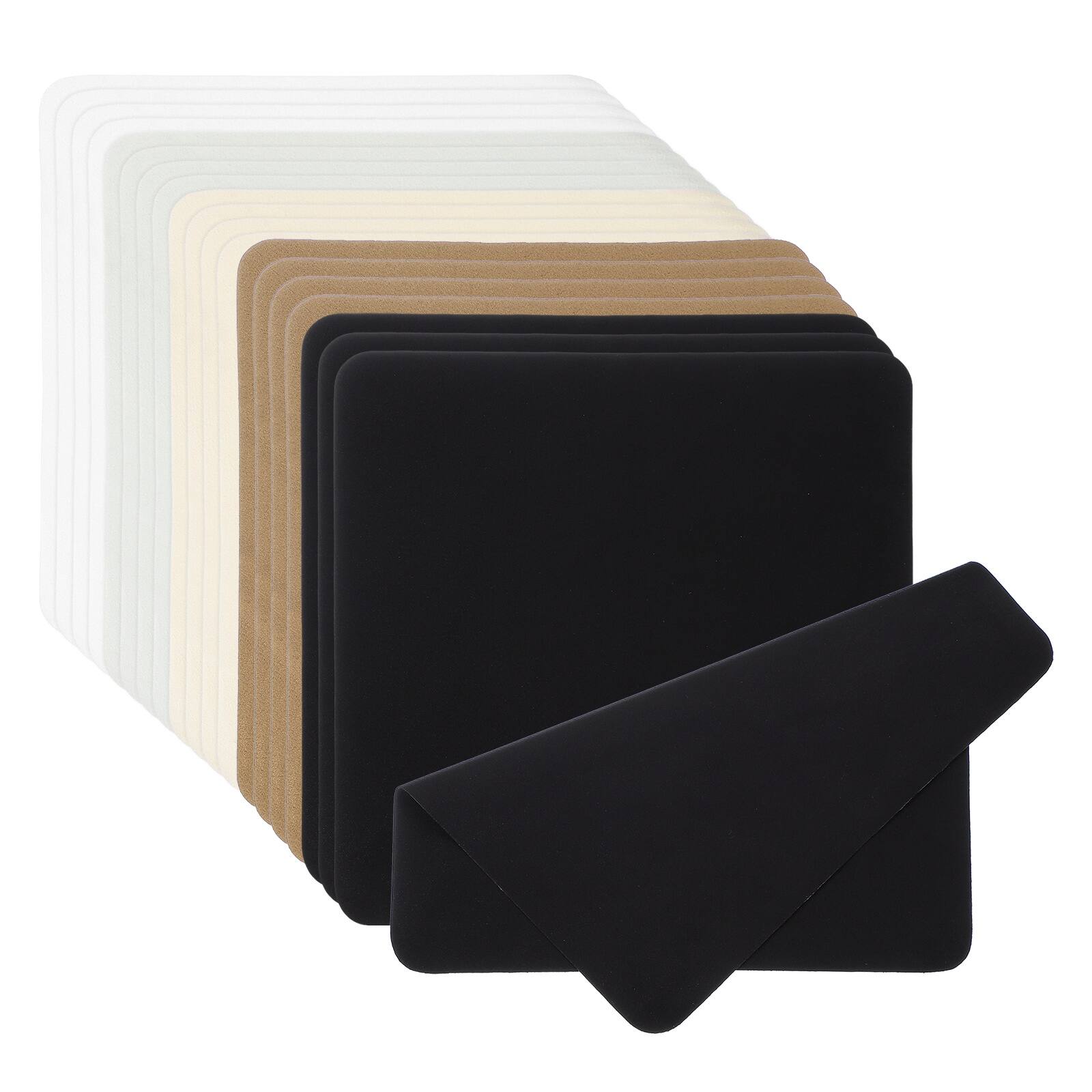 Front. Unique Bargains - Glasses Cleaning Cloth 7.9"x7.9", 20pcs Microfiber Suede Cleaner Cloth for Lens, Eyeglasses, Screens, Phones - Beige.
