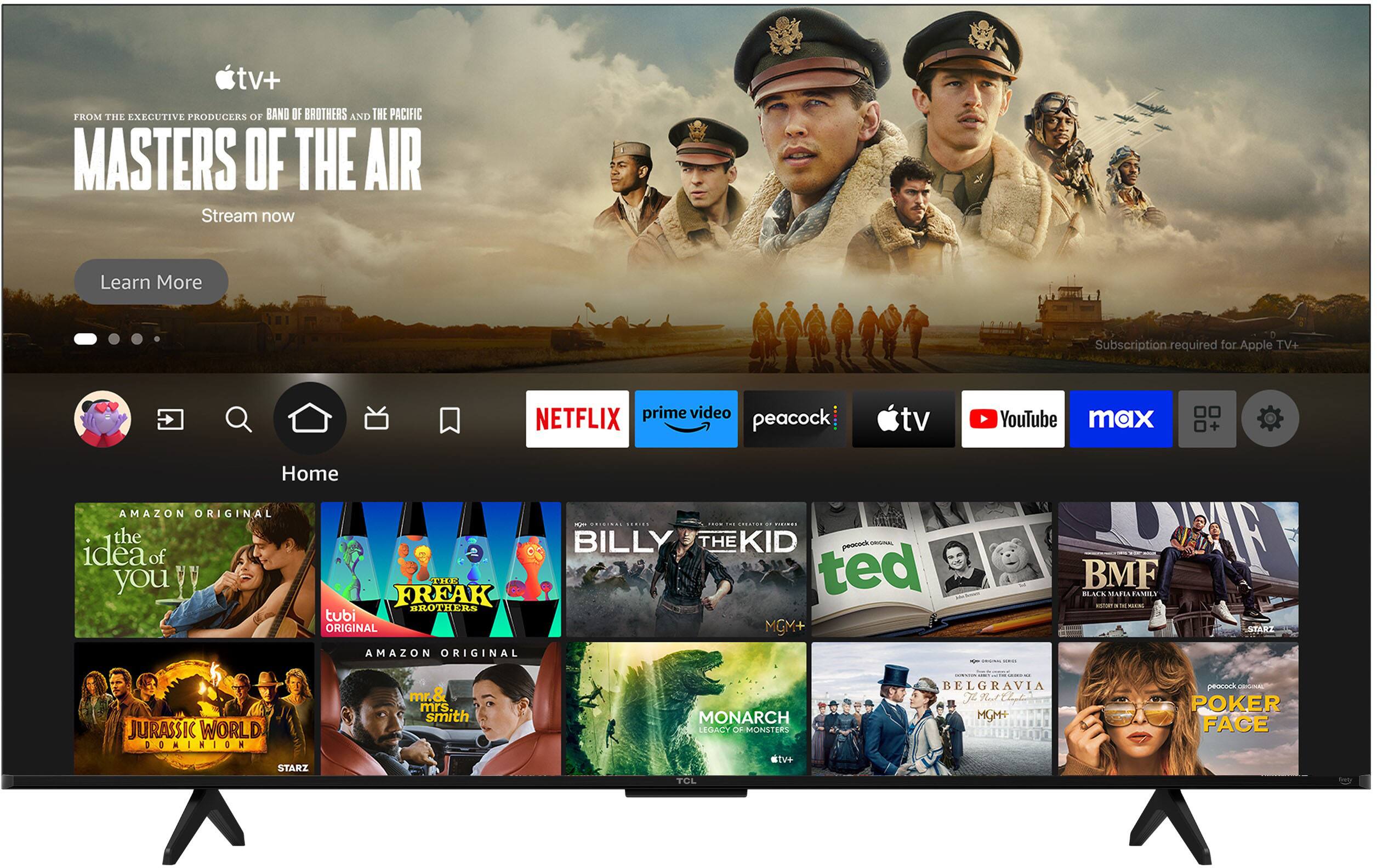 tv+ FROM THE EXECUTIVE PRODUCERS OF BAND OF BROTHERS AND THE PACIFIC MASTERS OF THE AIR Stream now Learn More Subscription required for Apple TV+ NETFLIX prime video peacock tv YouTube max Home AMAZON ORIGINAL the idea of you THE FREAK BROTHERS tubi ORIGINAL AMAZON ORIGINAL BILLY THE KID peocock ARSNAL ted MGM+ ARD BMF BLACK MARIA FAMILY STARZ JURASSIC WORLD DOMINION STARZ mr.& mrs. smith MONARCH LEGACY OF MONSTERS TV+ TCL BELGRAVIA 72 Tu! Ehapl MGMH peocock - POKER FACE