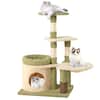 Front. Gymax - Gymax Multi-level Cat Tree Cute Cat Tower w/ Top Perch Private Condo Side Basket - GYM17638.