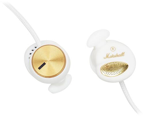 Front. Marshall - Minor Earbud Headphones - White.