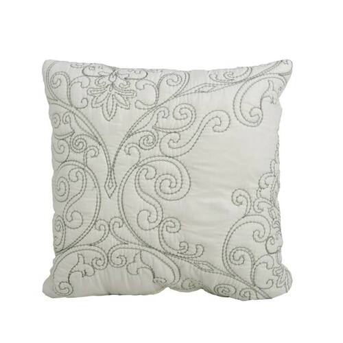Back. Hivvago - Queen size Antique White Damask Embroidered 4 Piece Oversized Bedspread Set - Antique White.