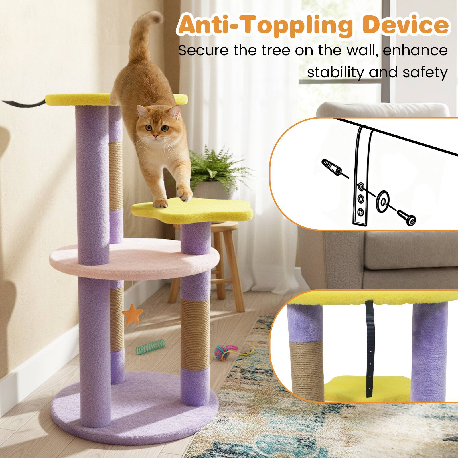 Anti-Topping Device  
Secure the tree on the wall, enhance stability and safety