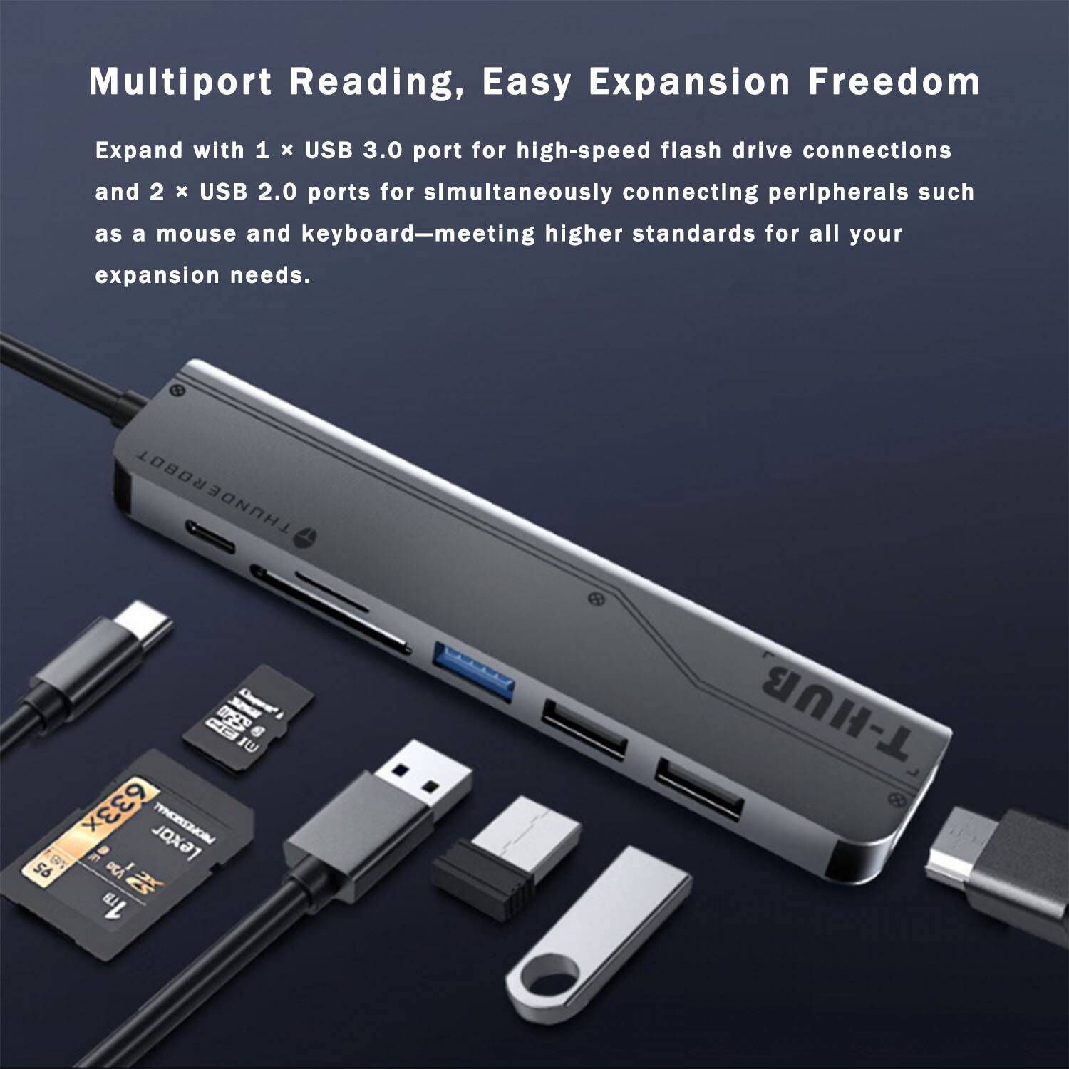 Multiport Reading, Easy Expansion Freedom

Expand with 1 x USB 3.0 port for high-speed flash drive connections and 2 x USB 2.0 ports for simultaneously connecting peripherals such as a mouse and keyboard—meeting higher standards for all your expansion needs.