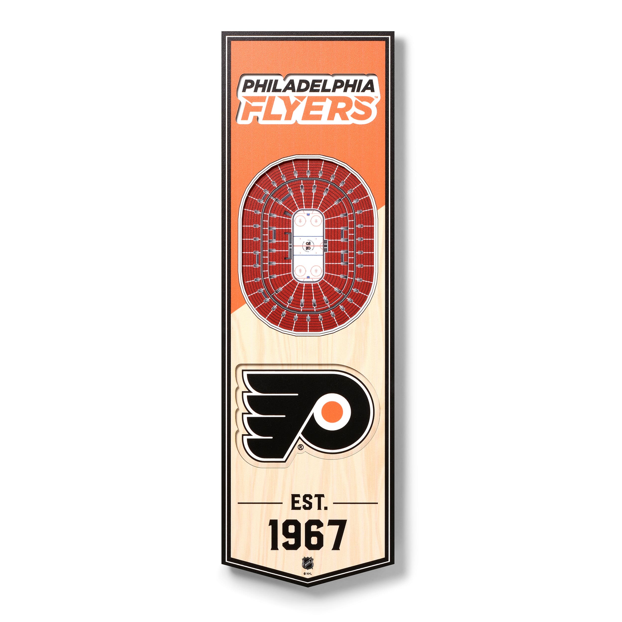 YouTheFan - Philadelphia Flyers 6'' x 19'' 3D StadiumView Banner - Multicolor price history on PriceWatchPro