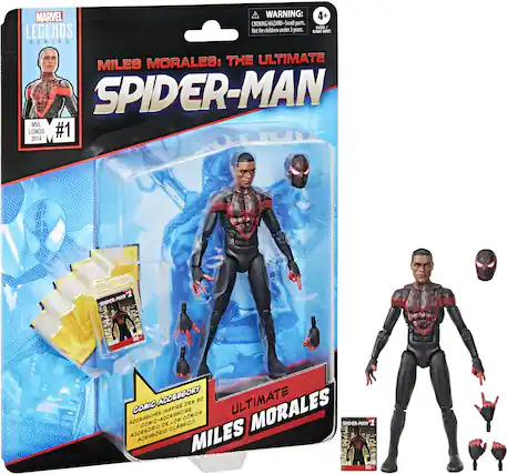 MARVEL LEGENDS SERIES
MILES MORALES: THE ULTIMATE SPIDER-MAN
MVL LGNDS #1 2014
WARNING: 4+ CHOKING HAZARD - Small parts. Not for children under 3 years.
COMIC ACCESSORY
ACCESSOIRE DE COMICS
ACCESORIO DE LOS COMICS
ACCESSÓRIO CLÁSSICO
ULTIMATE MORALES
SPIDER-MAN 1