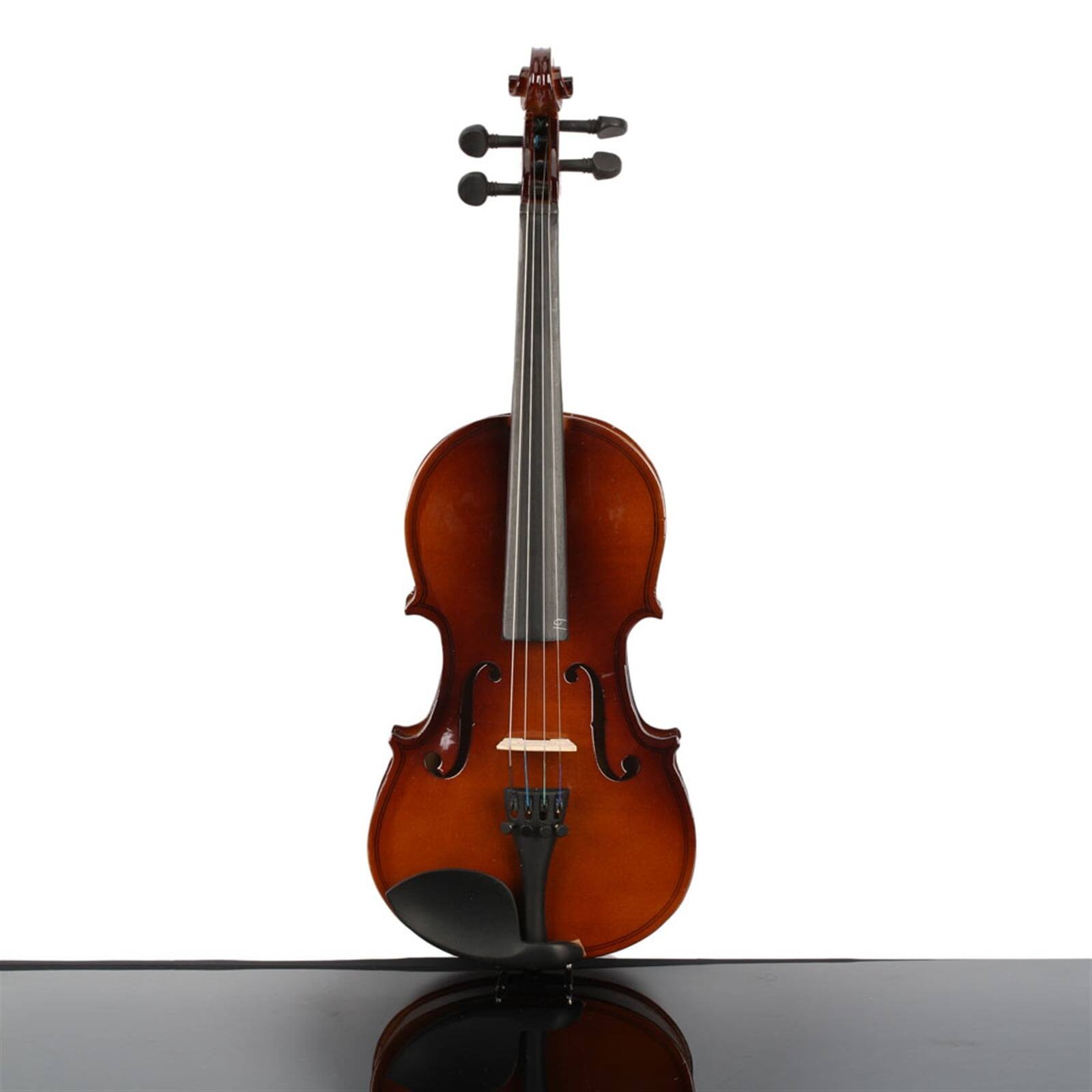 Left. Home Collection - 1/8 Size Student Acoustic Violin Fiddle with Case, Bow, and Rosin - Natural - Natural.
