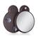 Front. Zadro - LED Lighted Compact Mirror with 10X Magnification and Suction Cups for Easy Mounting - Chocolate.