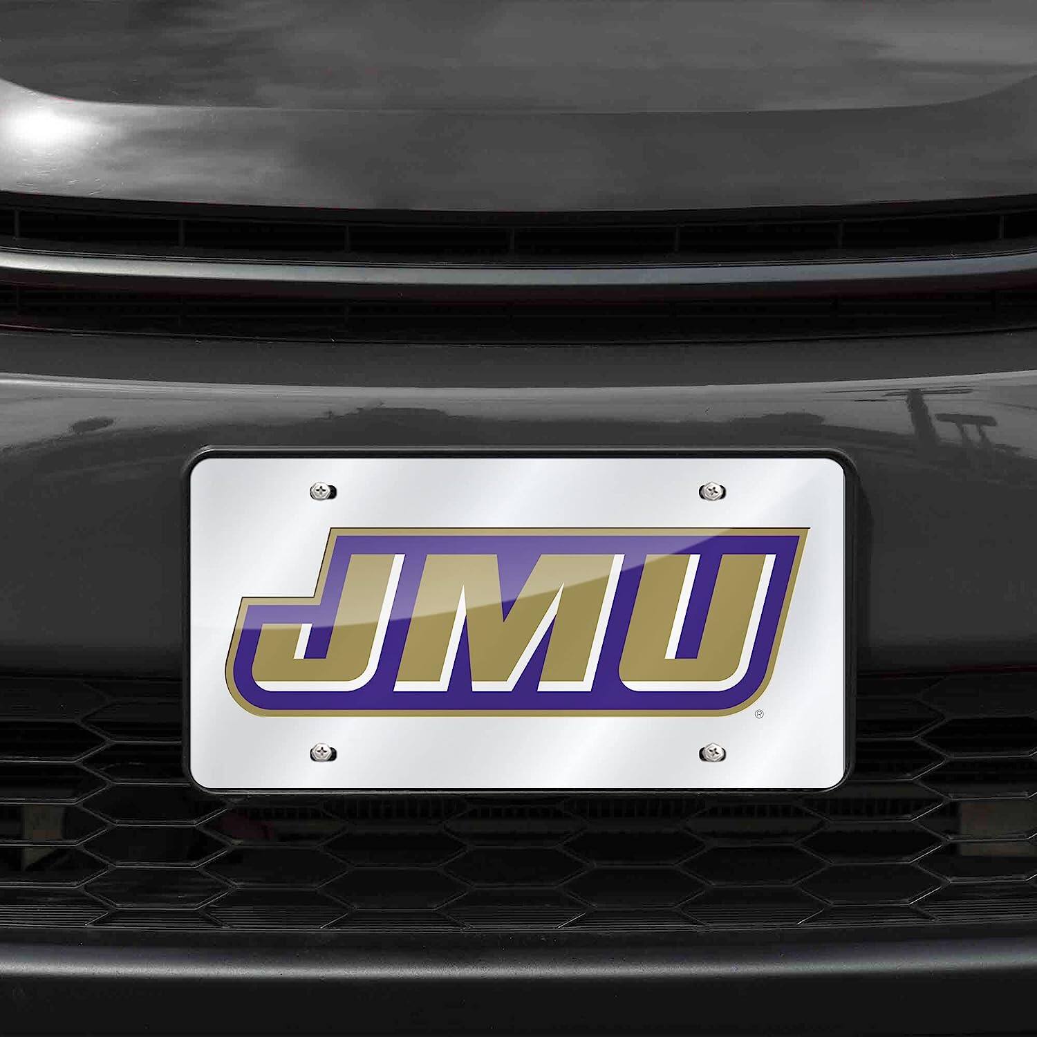 Alt View 1. Rico Industries - James Madison Dukes Mirrored Laser Cut License Plate Laser Tag - Multi.