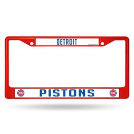 Rico Industries - Detroit Pistons Chrome Metal (Red Painted) License Plate Frame - Multi