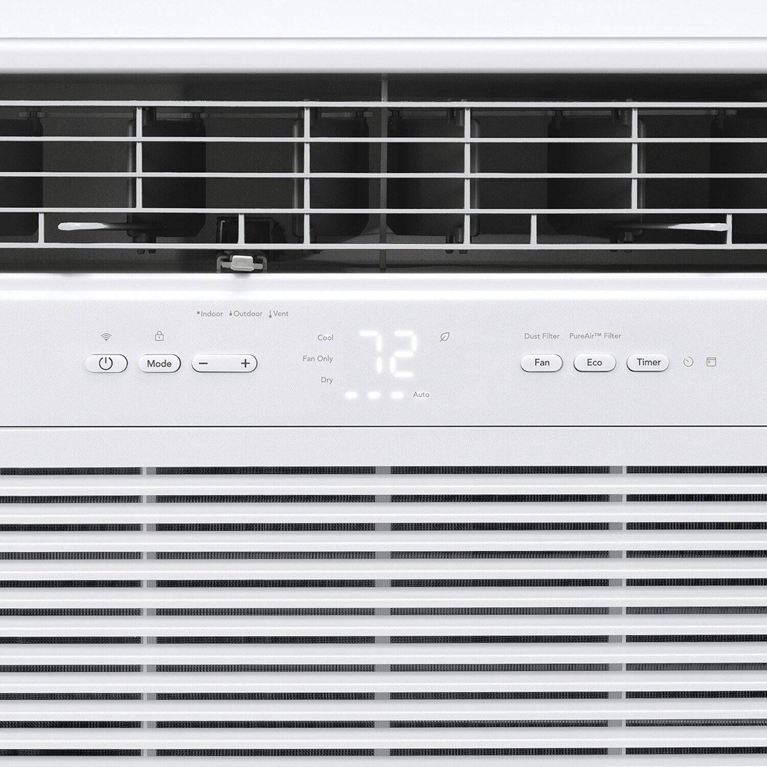 Mode *Indoor Outdoor Vent  
- Cool  
- Fan Only  
- Dry  
- Auto  

Dust Filter PureAir™ Filter  

Fan Eco Timer  

72