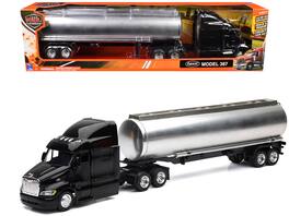 Peterbilt 387 Truck with Tanker Trailer Silver "Long Haul Truckers" Series 1/43 Diecast Model by New Ray - Black