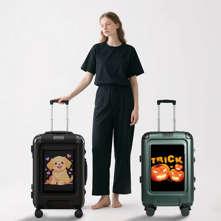Alt View 1. Loheer - Loheer Smart LED Travel Suitcase with App Control, Spinner Wheels, 35L, Black - black.
