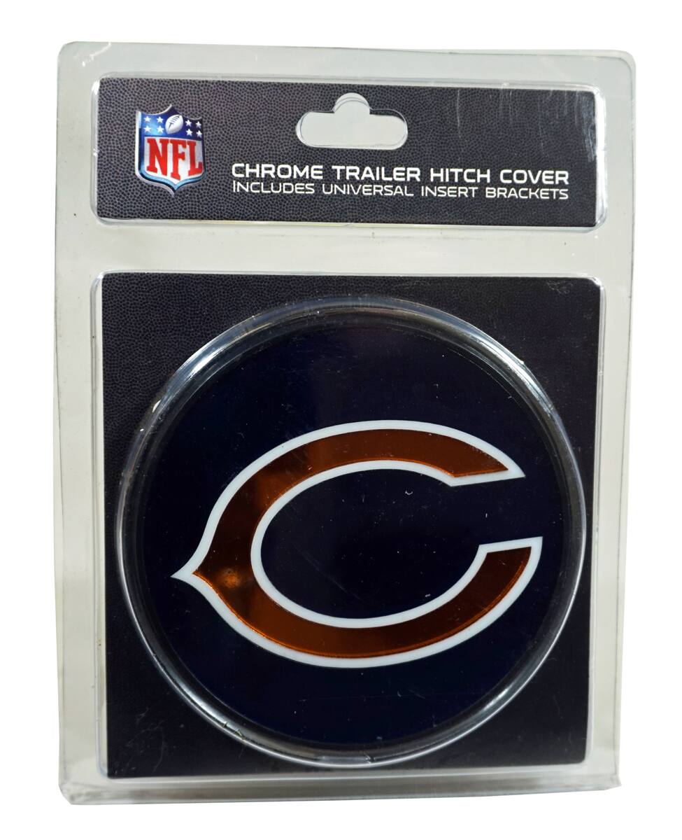 NFL Chrome Trailer Hitch Cover  
Includes Universal Insert Brackets