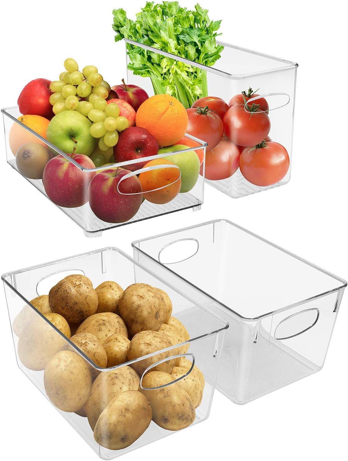 Alt View 4. Sorbus - Sorbus Plastic Storage Bins Stackable Clear Pantry Organizer Box Bin for Organizing Kitchen Fridge, Food, Snack Pantry.