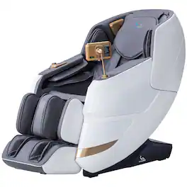MassaMax - MT339 4D Full Body Stretch Massage Chair ,Body Scan,Extended Footrest&Foot Rollers,Heat - White