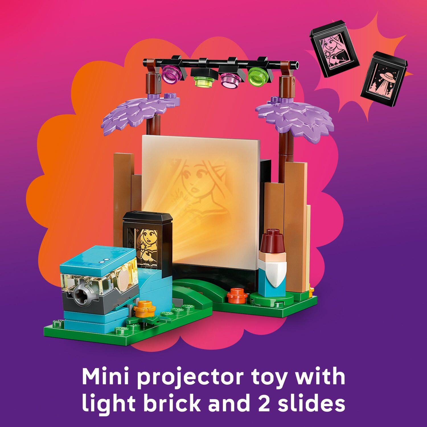 Mini projector toy with light brick and 2 slides