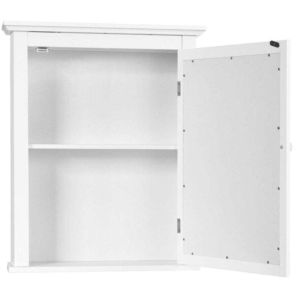 Left. Pefilos - Bathroom Mirror Cabinet Wall Mounted Adjustable Shelf Medicine Storage-White, Bathroom Cabinet for Bathroom Laundry Room - White.
