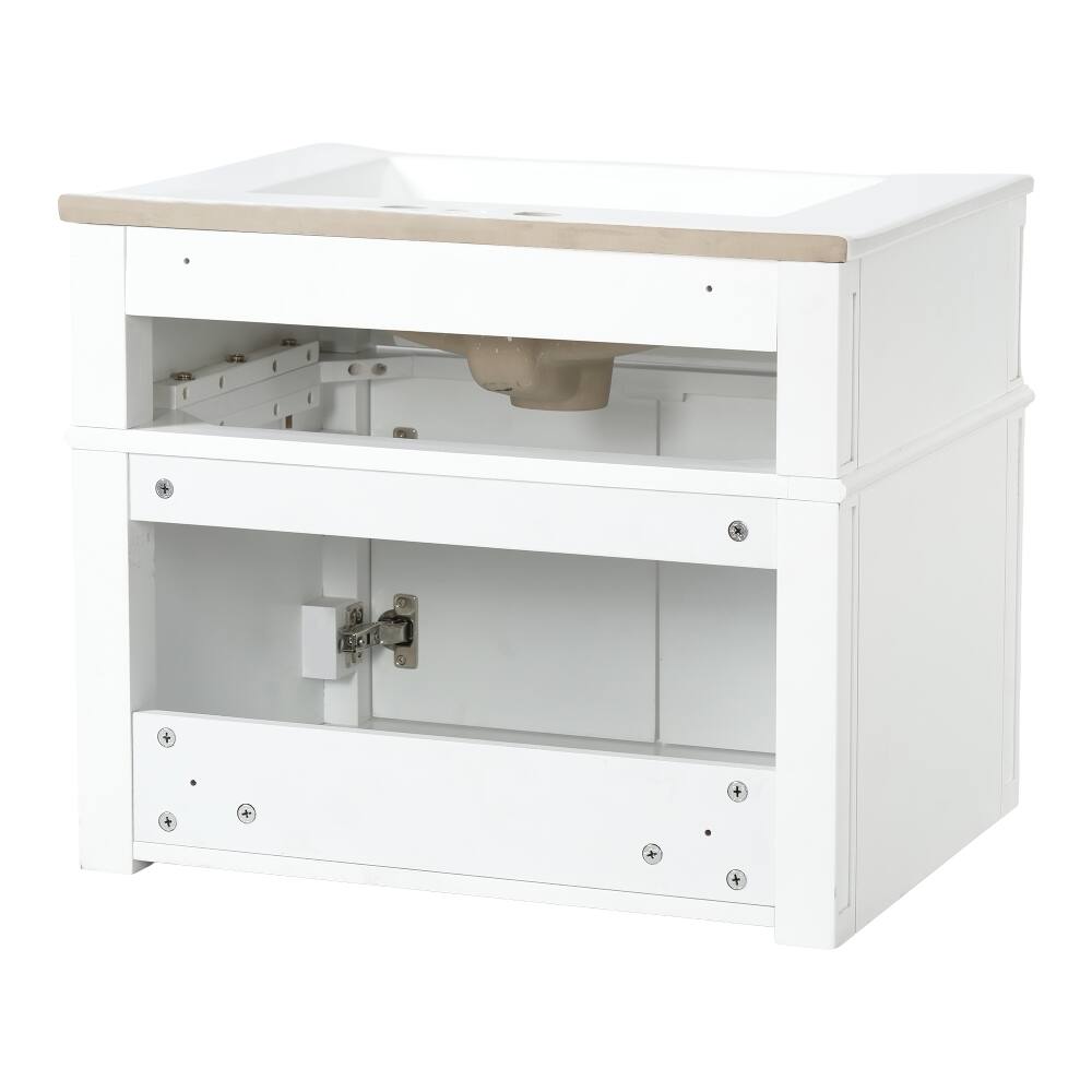 Alt View 10. Loheer - Loheer 24 inch Wall Mounted Bathroom Vanity White Floating Vanity with Sink 2 Door - White.