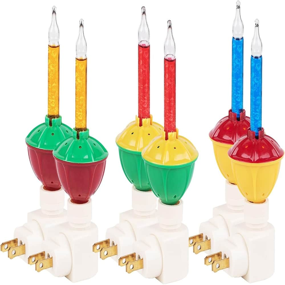 ACJPR - Vintage Christmas Bubble Night Lights, 6-Pack Plug-In Swivel - color: Multicolor Size: 6 Pack