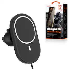 Reiko - Magnetic Air Vent Wireless Car Charger Phone Holder Mount In - Black