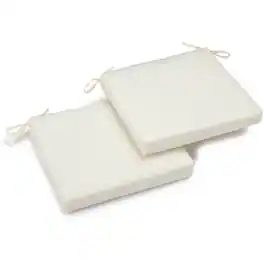 Blazing Needles - 20-inch by 19-inch Twill Chair Cushion (Set of Two) - Egg Shell