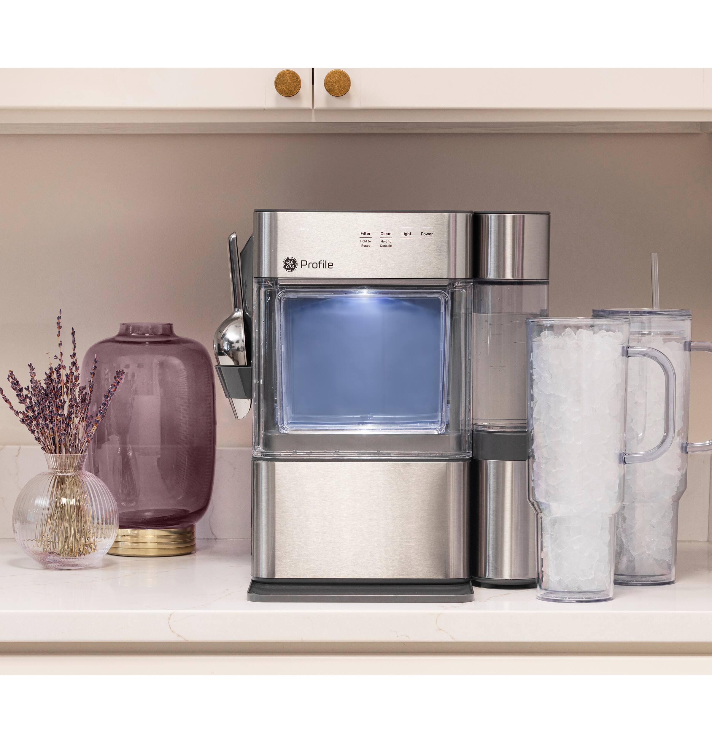 Alt View 26. GE Profile - Opal Mini Pro+ Countertop Nugget Ice Maker with Side Tank, 36 lb Daily Ice Production - Stainless Steel.