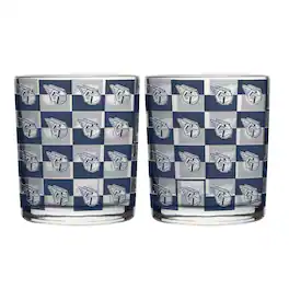 Logo Brands - Cleveland Guardians Two-Pack 12oz. Gridiron Stained Rocks Glass Set - Multicolor