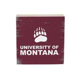 Evergreen Enterprises - Montana Grizzlies 6" Square Fan Chant Wood Block Shelf Sign - Multicolor