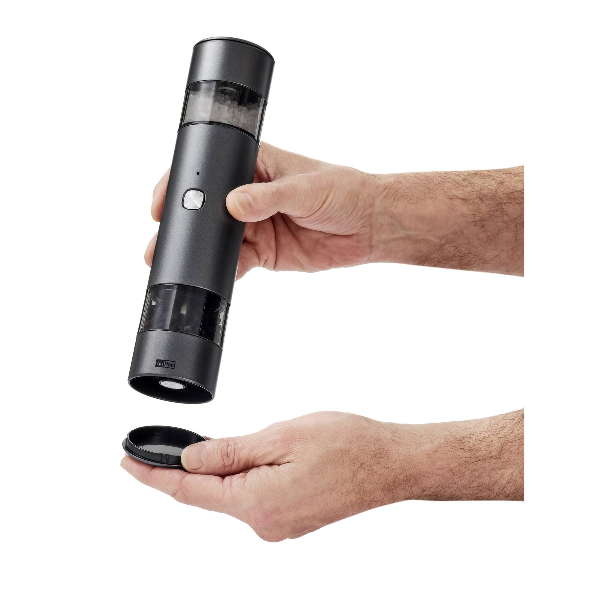 Alt View 5. Ad Hoc - Electric pepper and salt mill double imill duo, dark gray - Dark grey.