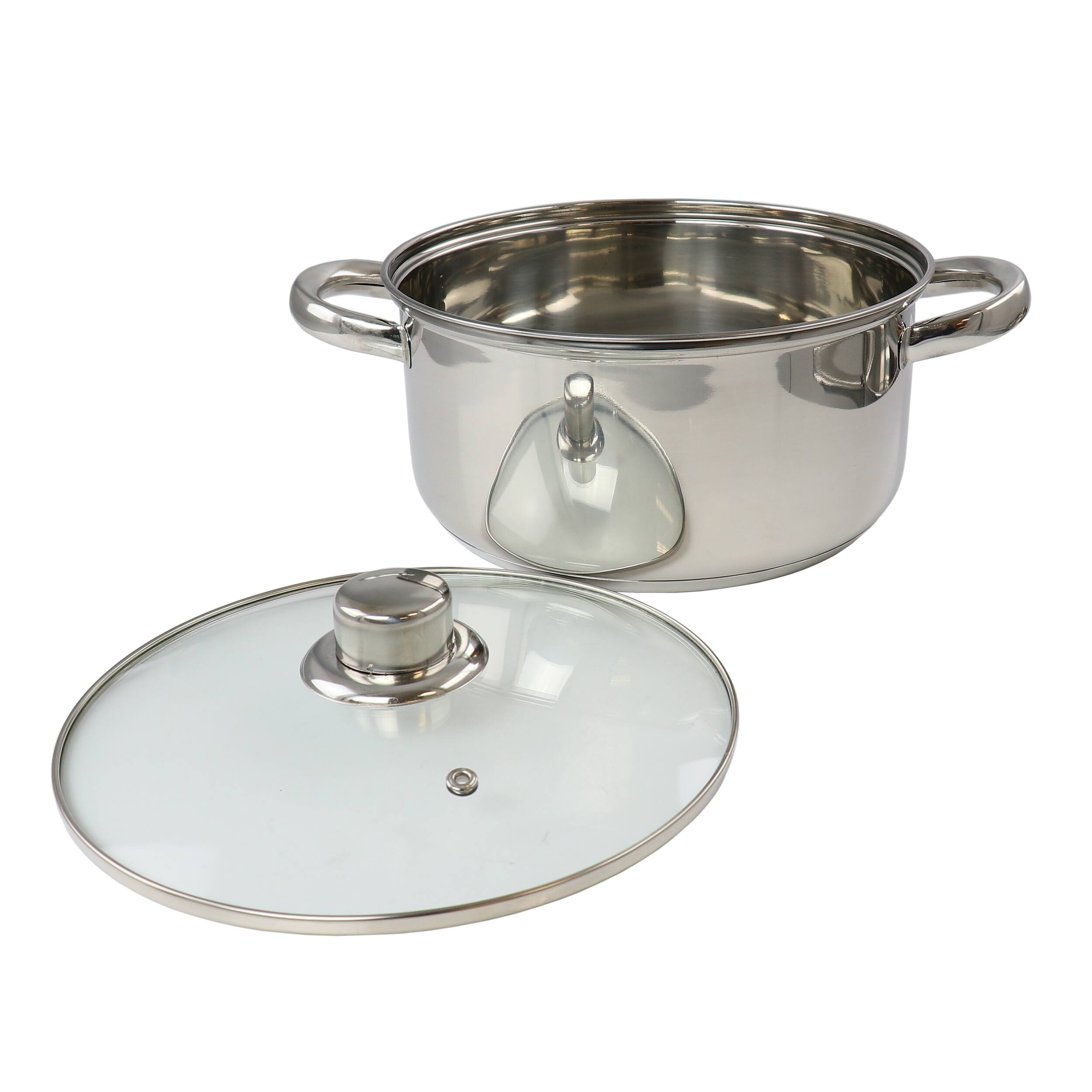 Alt View 1. Gibson - Gibson Home 5 Piece Mirror Polish Stainless Steel Cookware Set - Silver.