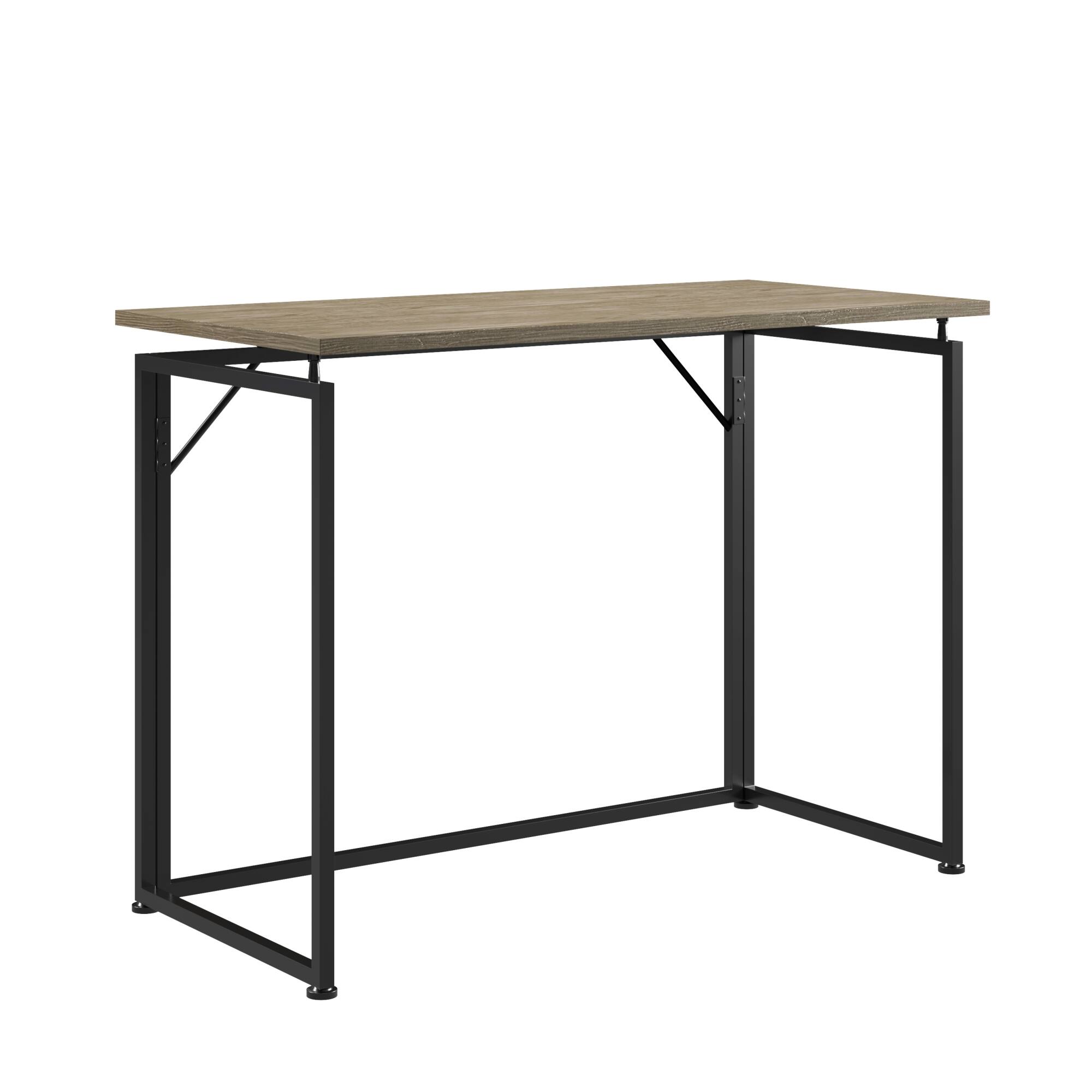 Alt View 2. GOODSILO - Compact Foldable Desk with Sturdy Steel Frame for Small Spaces - Gray.