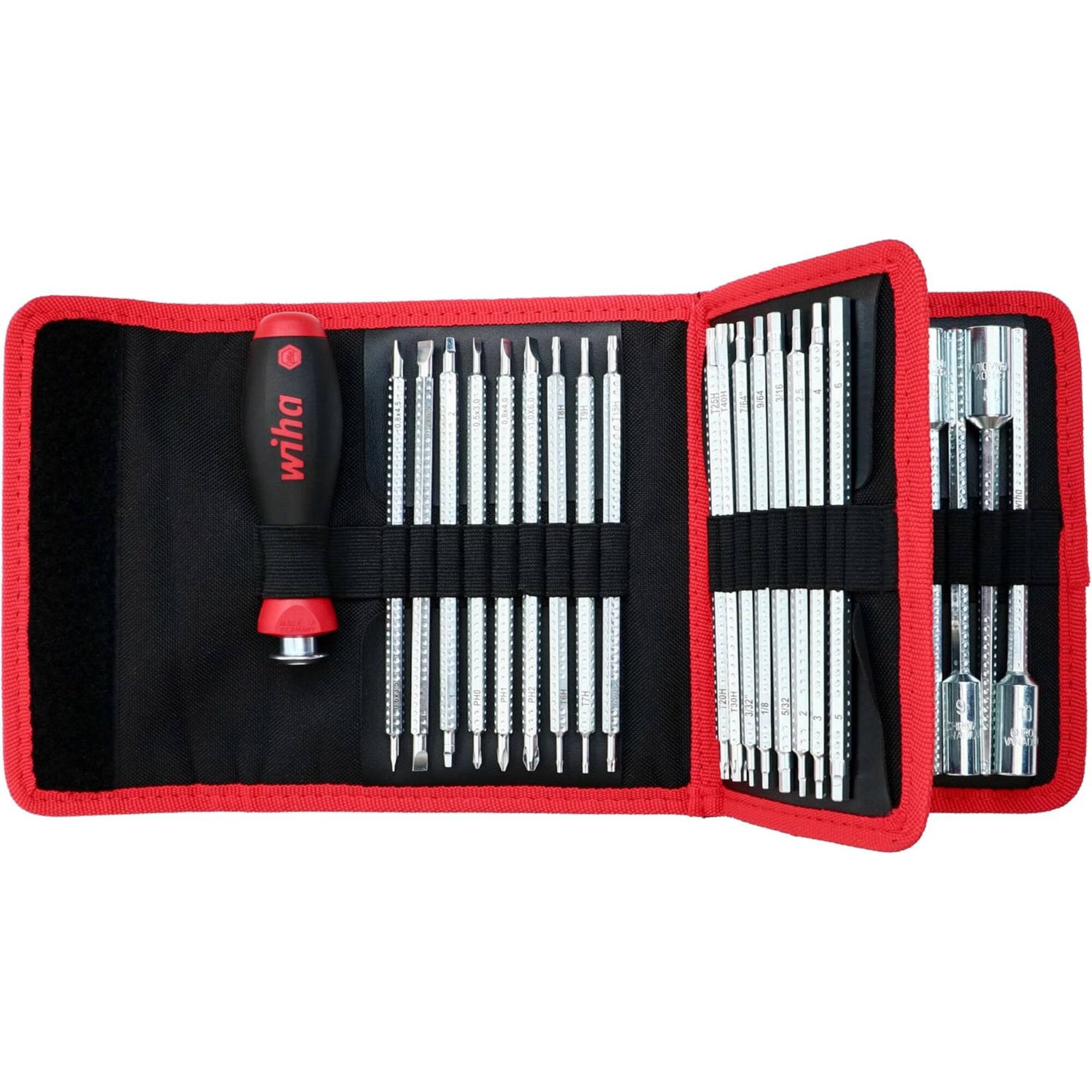 Front. Wiha - Wiha 28188 Drive-Loc VI Wallet Set, 32 Piece, Phillips, Slotted, Square, Torx, Hex & Nut Drivers, SoftFinish Handle.