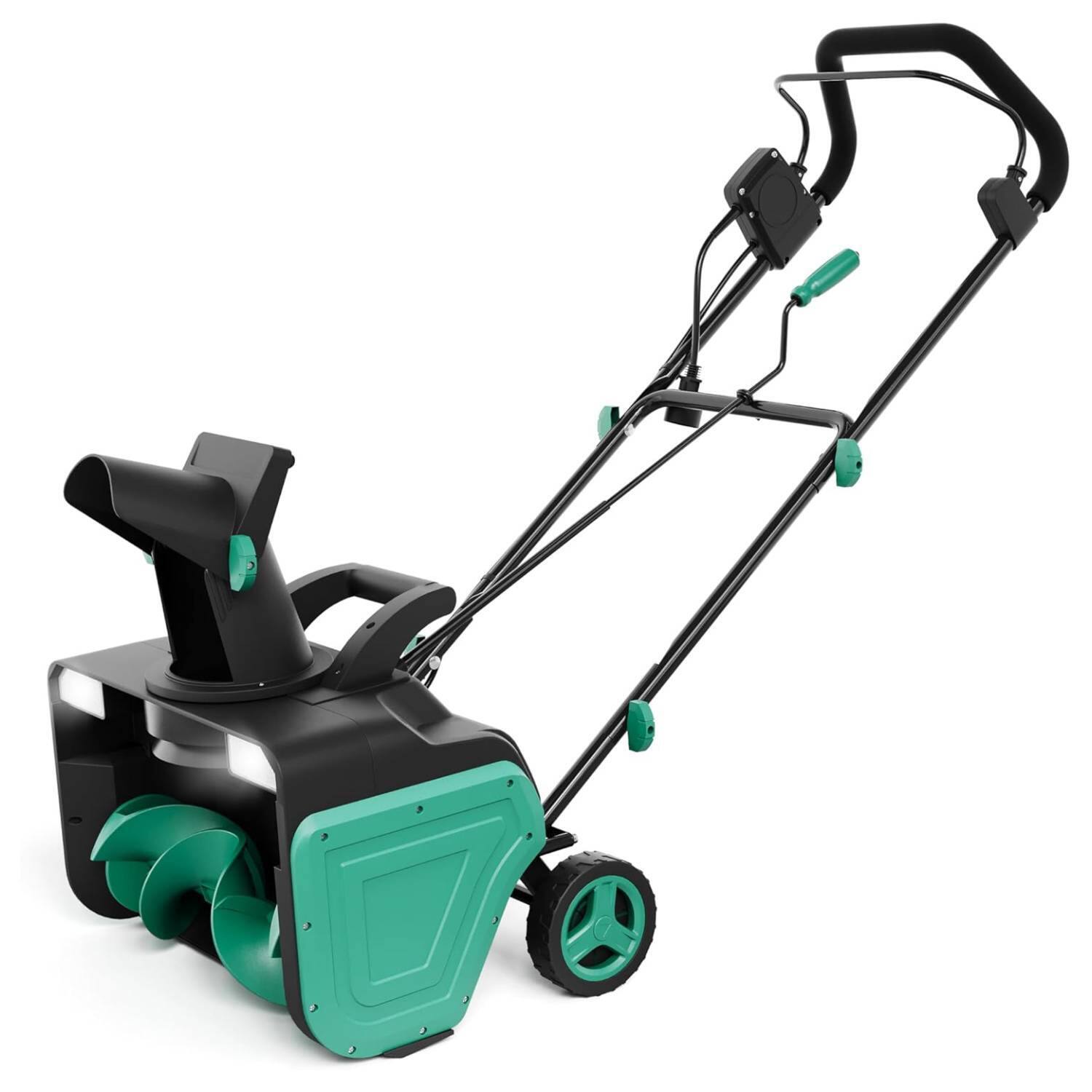 Front. Acekool - 2200 Watt Corded Electric Snow Blower, Electric Snow Thrower with 33000 RPM for Enhanced Visibility - Green.
