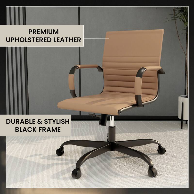 PREMIUM UPHOLSTERED LEATHER
DURABLE & STYLISH BLACK FRAME