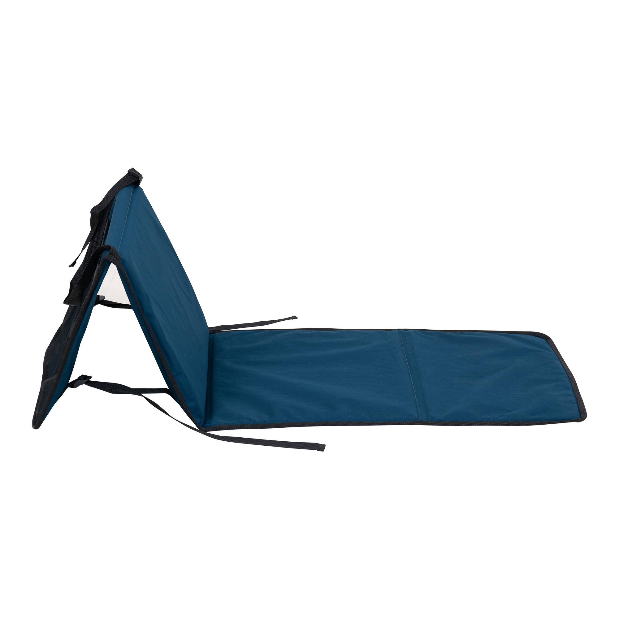Angle. SUNJOY - Sunjoy Ultra-Light Folding Chair With Backrest, Portable Beach Lounge Chair, Tanning Mat For Sunbathing Trips, Blue - Blue.