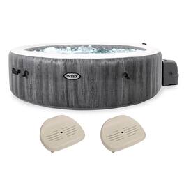 Intex - PureSpa Plus Inflatable Bubble Jet Hot Tub with Non-Slip Seats, (2 Pack) - Gray