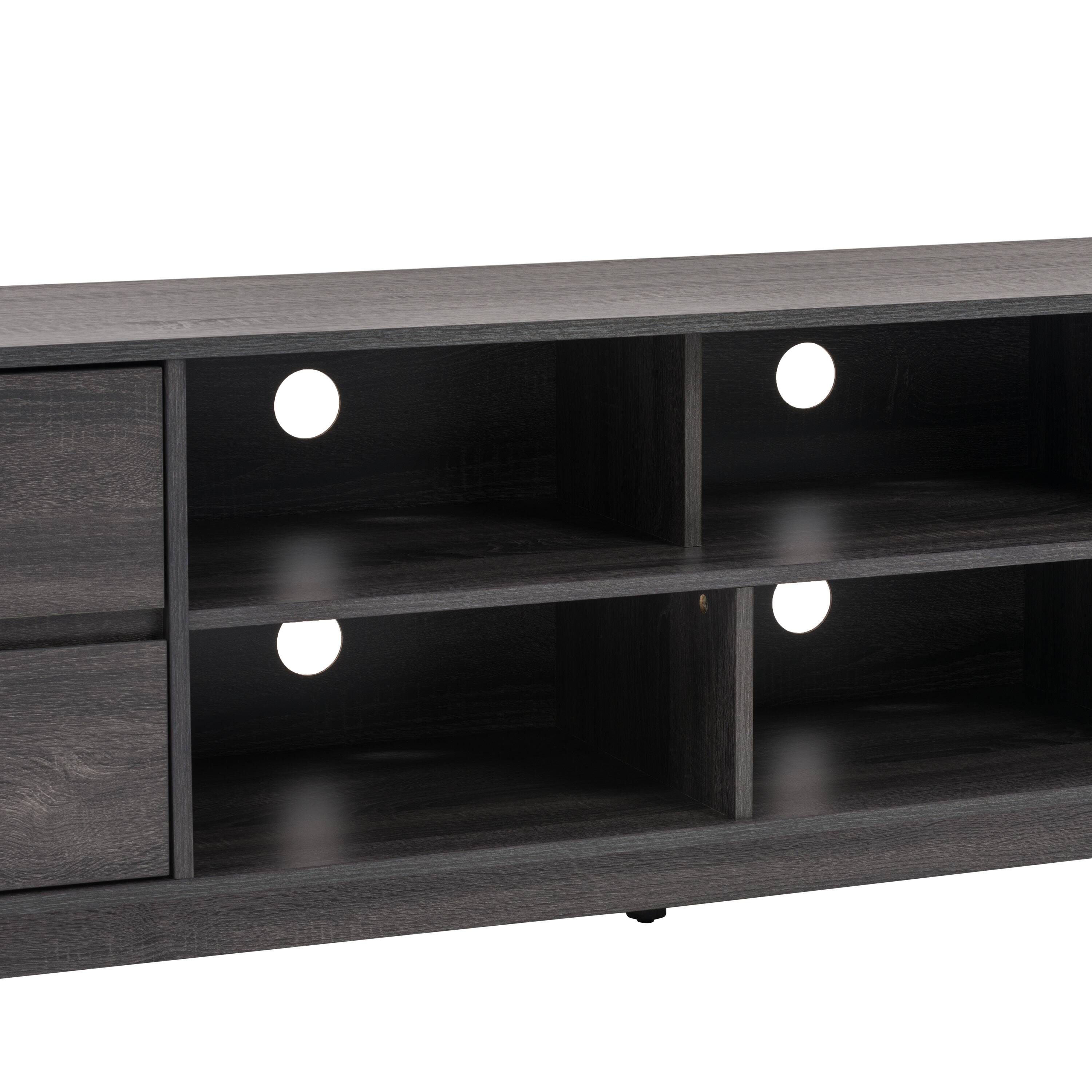 Alt View 16. CorLiving - Hollywood Collection TV Stand with Open and Closed Shelves for Most TVs up to 85" - Dark Gray.