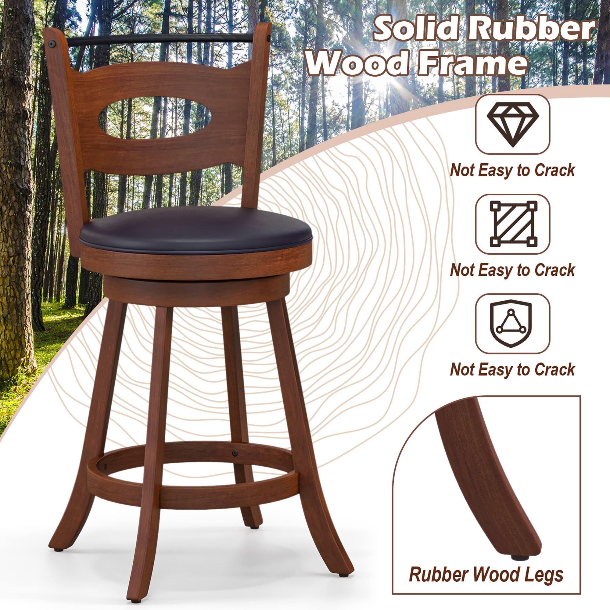 Solid Rubber Wood Frame Not Easy to Crack Rubber Wood Legs