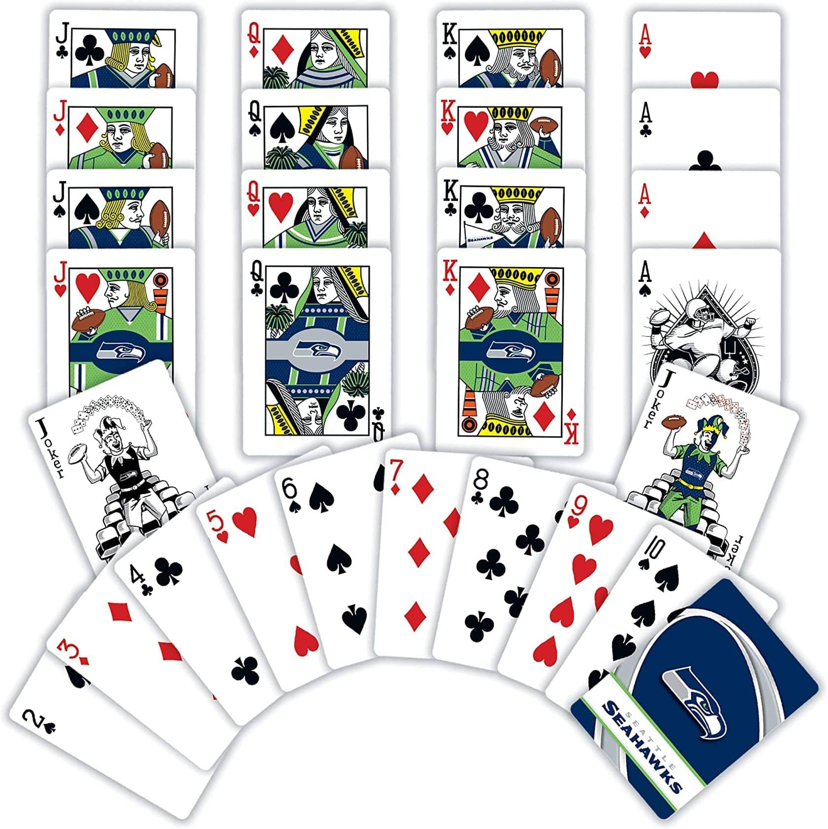 MasterPieces - Seattle Seahawks NFL Playing Cards - Blue