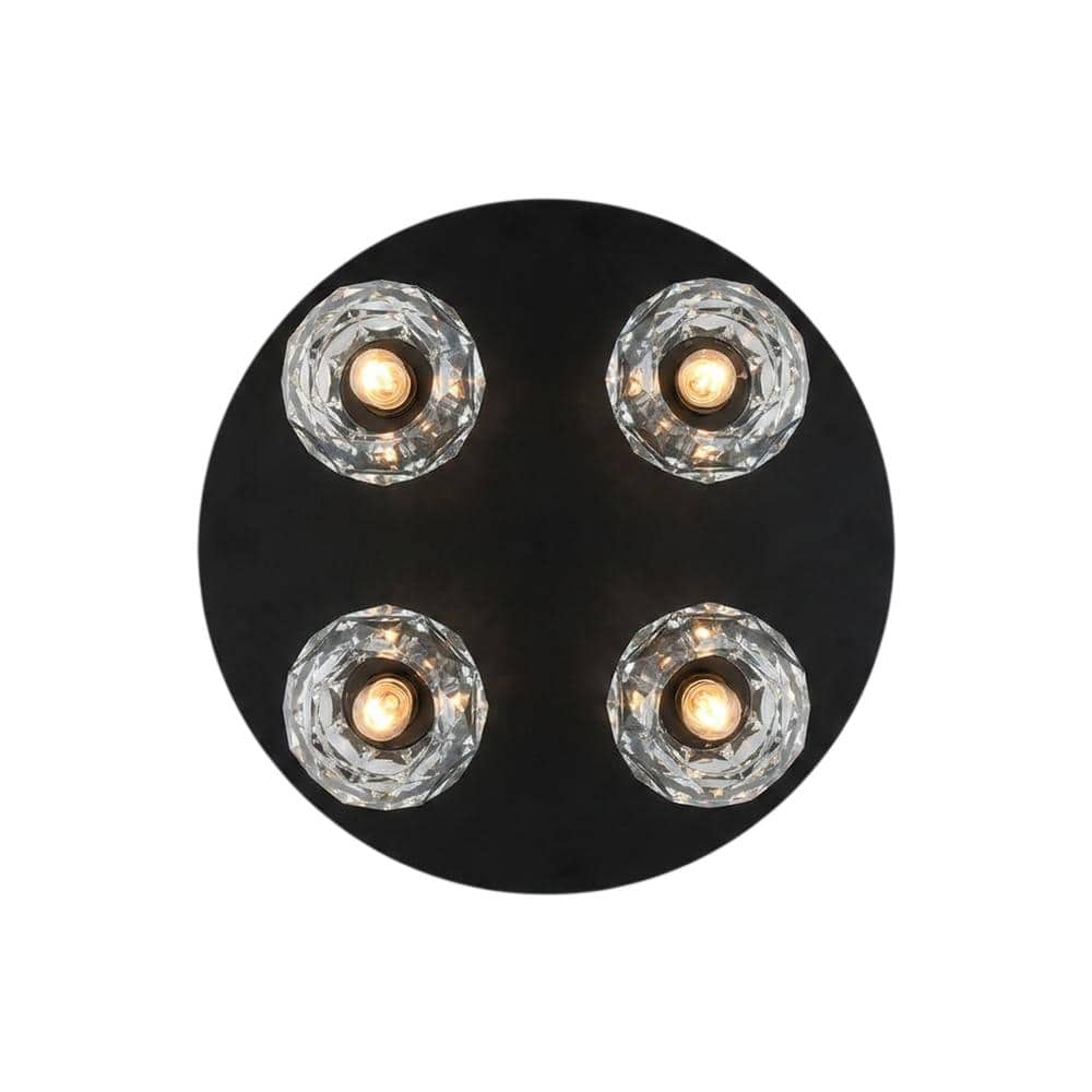 Elegant Lighting - Graham 4 Light Ceiling Lamp in Black - Black And Clear price history on PriceWatchPro
