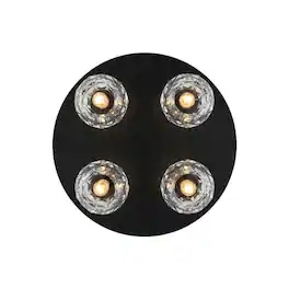 Elegant Lighting - Graham 4 Light Ceiling Lamp in Black - Black And Clear