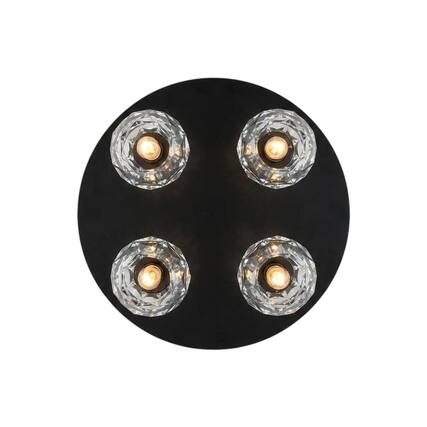 Front. Elegant Lighting - Graham 4 Light Ceiling Lamp in Black - Black And Clear.