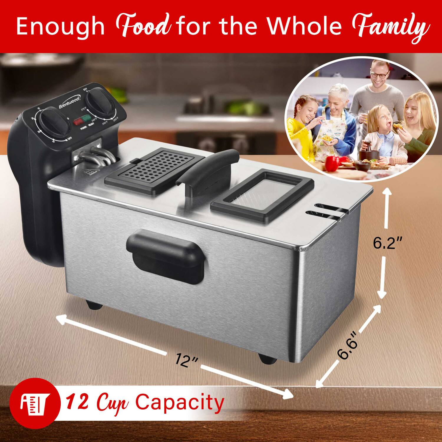 Enough Food for the Whole Family

Brentwood

12" 6.6" 6.2"

12 Cup Capacity