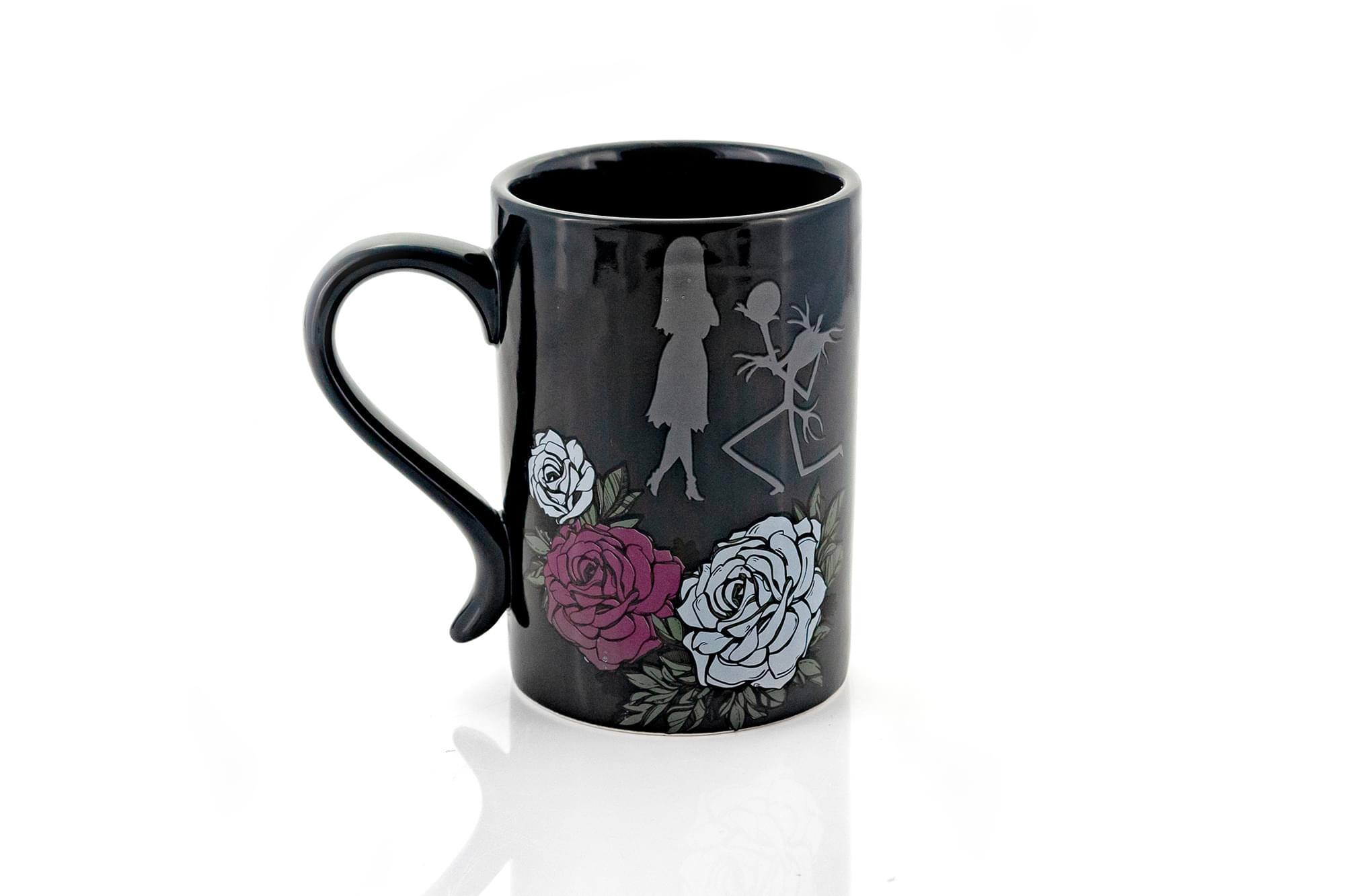 Front. Disney - The Nightmare Before Christmas Black Rose Wedding 15 Oz Ceramic Coffee Mug - Black.