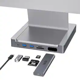 INVZI - MagHub 8-in-1 USB C Hub for iMac 24 inch 2021/2023/2024, USB Hub Adapter for M1/M3/M4