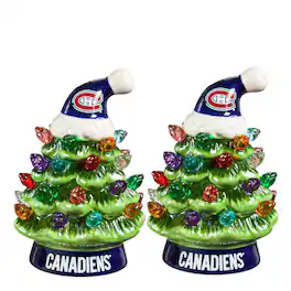 Evergreen Enterprises - Montreal Canadiens 2-Pack 4" Ceramic LED Christmas Tree Set - Multicolor