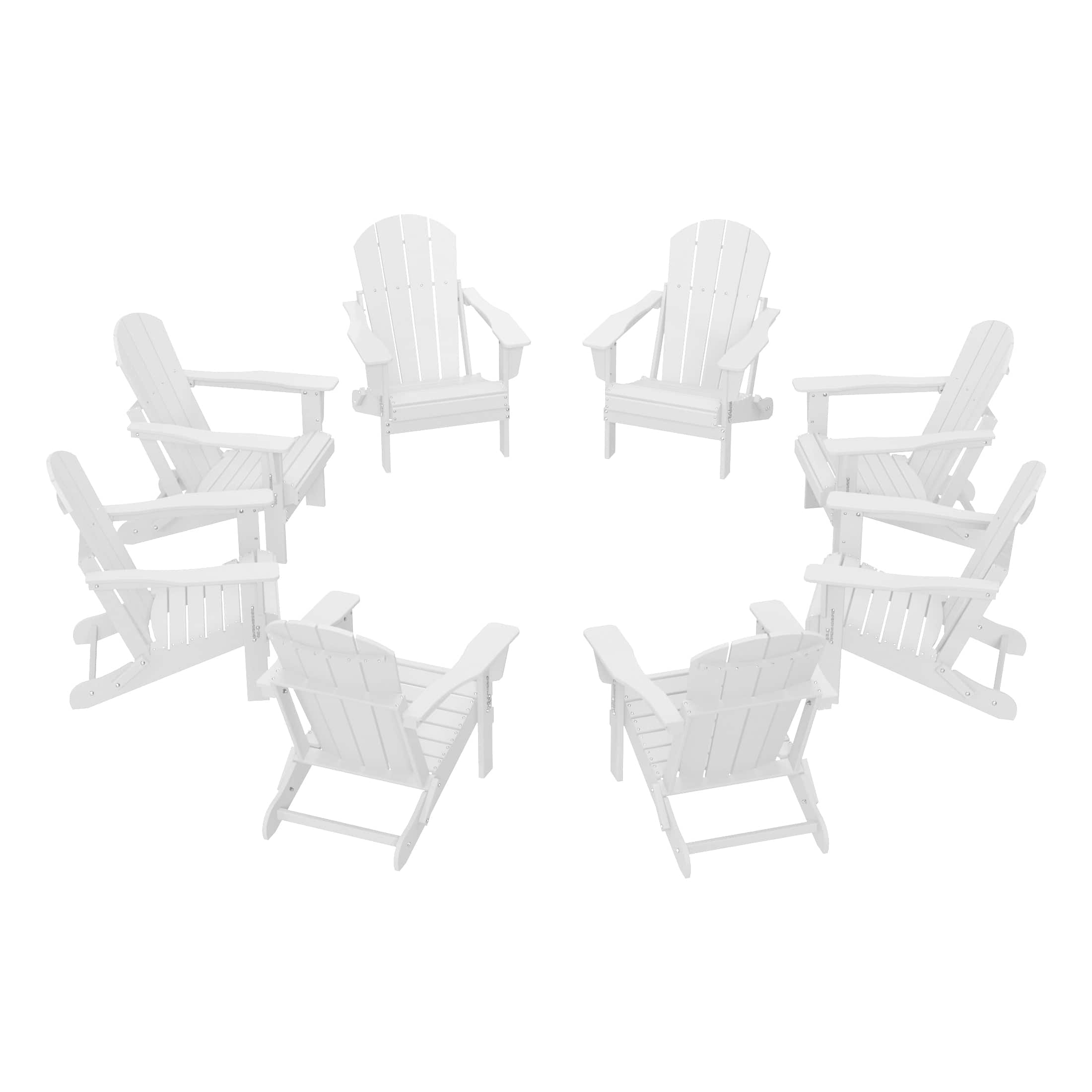 WestinTrends - Malibu Outdoor Folding Poly Adirondack Chair (Set of 8) - White price history on PriceWatchPro