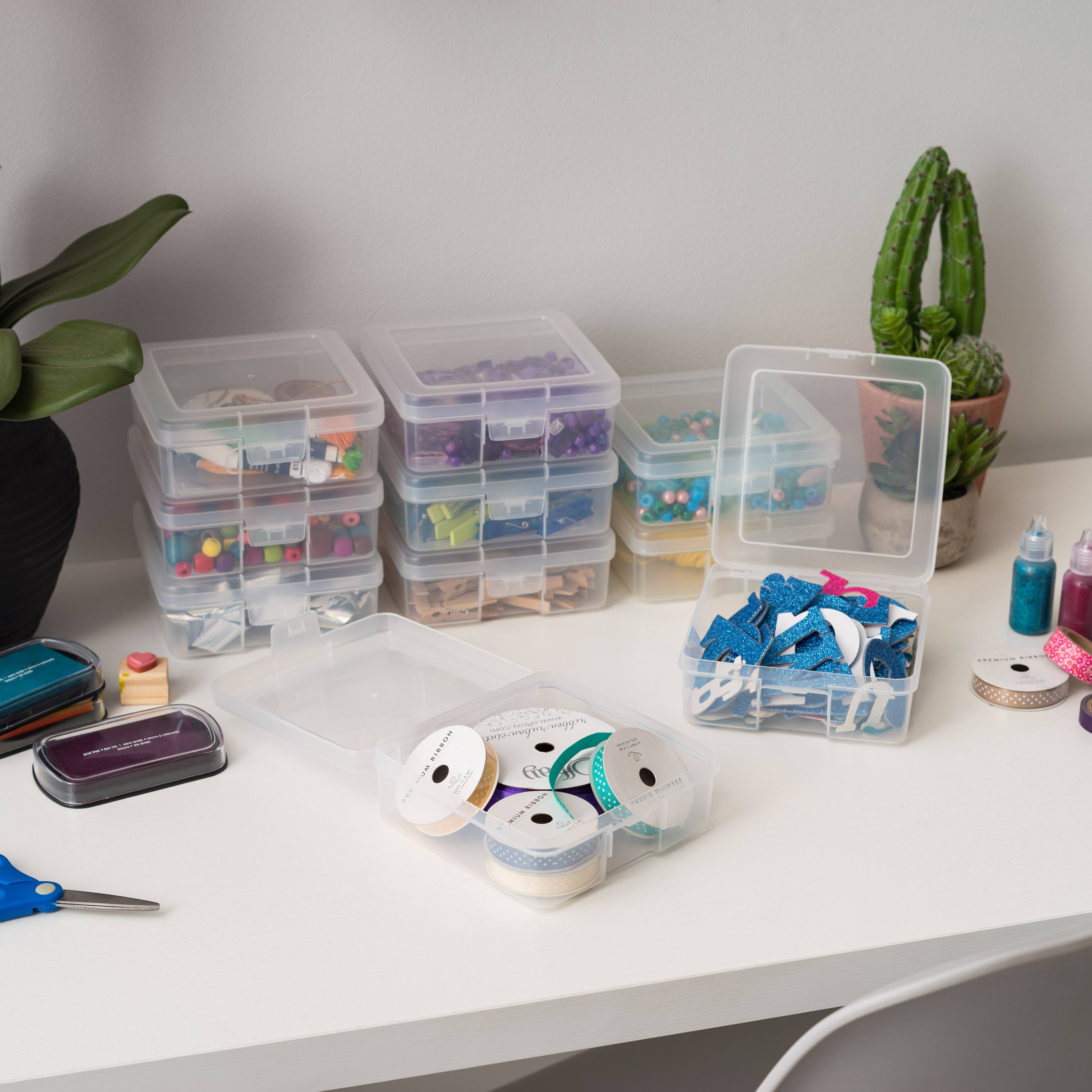 IRIS USA Plastic Small Storage Containers with Latching Lid for Pencil ...